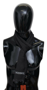 Missoni Black Wool Knit Unisex Neck Wrap Scarf -   -  Missoni.